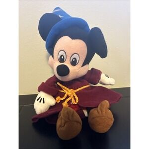 Mickey Mouse Sorcerer 10" Plush Stuffed‎ Toy Fantasia Vintage Disney